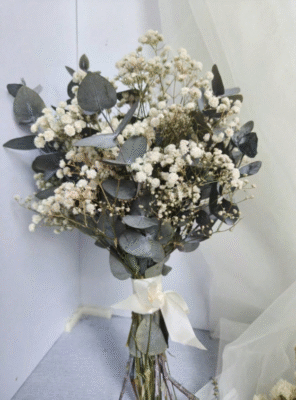 Bouquet mariée fleurs séchées eucalyptus