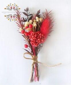 Mini bouquet fleurs séchées rouge